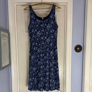 Uniqlo Blue Floral Midi Dress